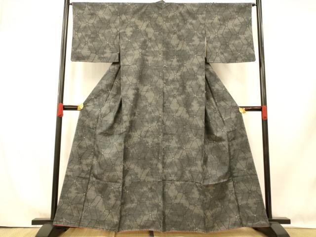 平和屋着物■上質な紬 霞立涌文 正絹 逸品 未使用 AABI5838fw