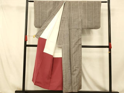 平和屋着物■上質な紬 間道 正絹 逸品 AABI5839fw
