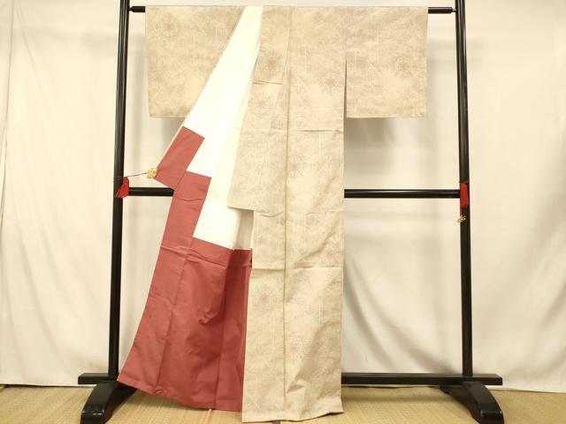 平和屋着物■上質な紬　正倉院花霞文　正絹　逸品　未使用　AABI5846fw