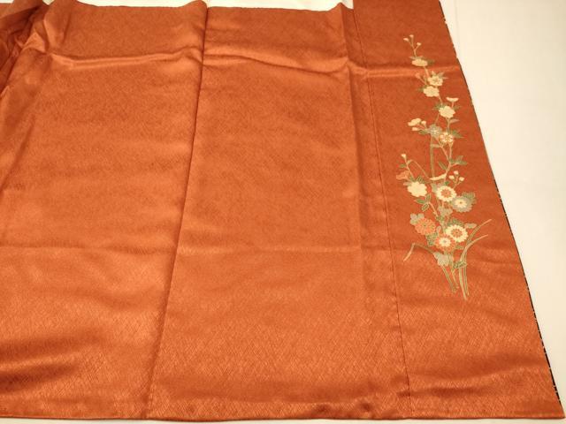 平和屋着物■訪問着　駒刺繍　扇子枝花文　暈し染め　金彩　正絹　逸品　AABI5849fw
