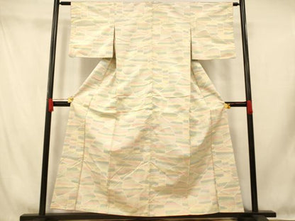 平和屋着物■本場大島紬　切り嵌め横段文　正絹　逸品　AABI5850fw