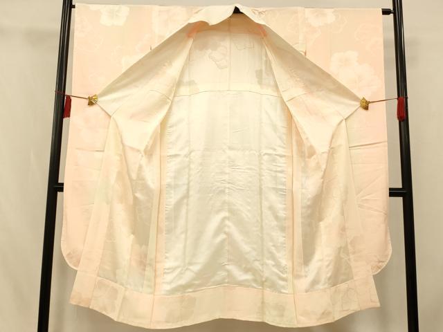 平和屋着物■振袖用長襦袢　無双仕立て　舞花地紋　暈し染め　半衿刺繍　正絹　逸品　AABI5852fw