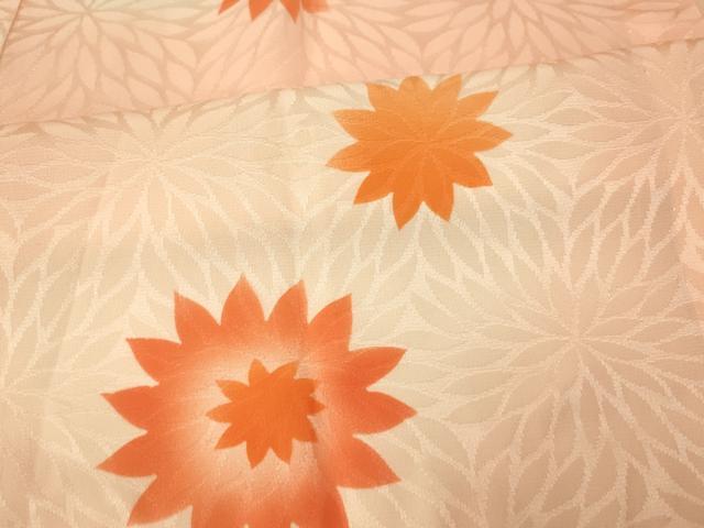 平和屋着物■長襦袢 無双仕立て 菊文 暈し染め 正絹 逸品 AABI5855fw