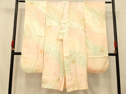 平和屋着物■振袖用長襦袢　無双仕立て　辻が花地紋　暈し染め　正絹　逸品　AABI5856fw