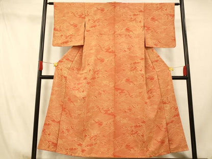 平和屋着物■上質な小紋　立波文　正絹　逸品　AABI5857fw