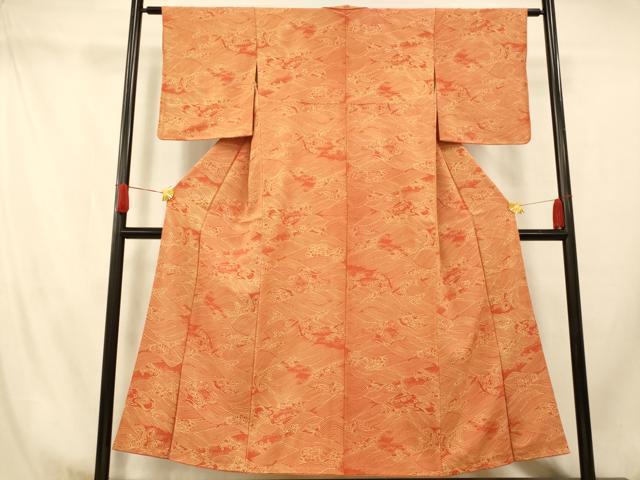 平和屋着物■上質な小紋　立波文　正絹　逸品　AABI5857fw
