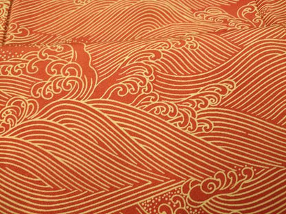 平和屋着物■上質な小紋　立波文　正絹　逸品　AABI5857fw