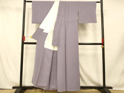 平和屋着物■上質な色無地　薄鼠色　正絹　逸品　AABI5858fw