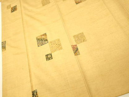 平和屋着物■上質な紬　更紗花色紙文　正絹　逸品　AABI5861fw