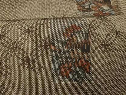 平和屋着物■上質な紬　七宝風景文　正絹　逸品　AABI5865fw