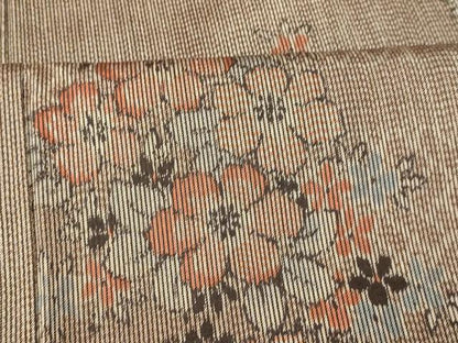 平和屋着物■上質な紬　草花文　正絹　逸品　未使用　AABI5866fw