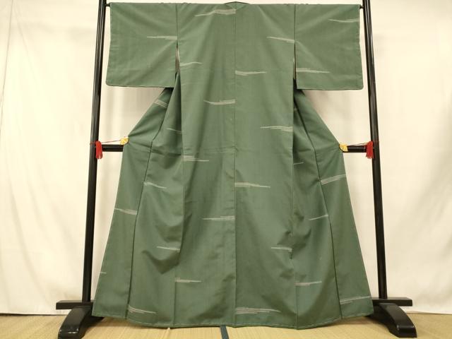 平和屋着物■上質な紬　横段霞文　正絹　逸品　未使用　AABI5868fw