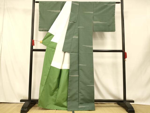 平和屋着物■上質な紬　横段霞文　正絹　逸品　未使用　AABI5868fw