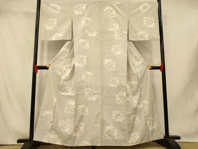 平和屋着物■上質な紬　枝花色紙文　正絹　逸品　AABI5869fw