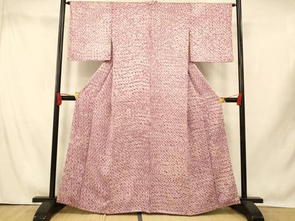 平和屋着物■上質な小紋　霞文　正絹　逸品　AABI5870fw