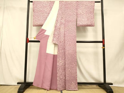 平和屋着物■上質な小紋　霞文　正絹　逸品　AABI5870fw
