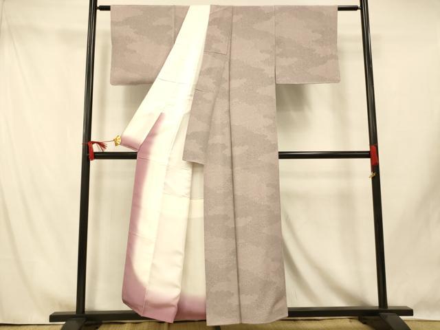 平和屋着物■江戸小紋　吉祥花雲取り文　正絹　逸品　AABI5871fw