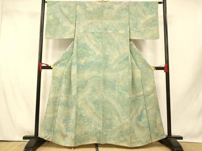 平和屋着物■上質な小紋　草葉霞文　暈し染め　正絹　逸品　AABI5872fw