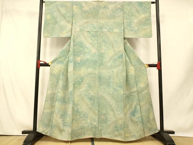 平和屋着物■上質な小紋　草葉霞文　暈し染め　正絹　逸品　AABI5872fw