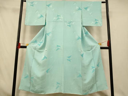 平和屋着物■上質な小紋　地紋起こし　枝葉文　正絹　逸品　AABI5875fw