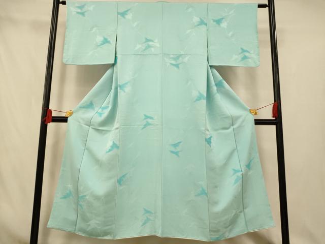 平和屋着物■上質な小紋　地紋起こし　枝葉文　正絹　逸品　AABI5875fw