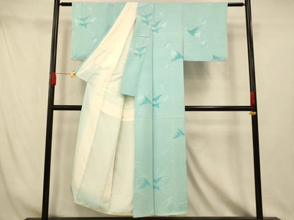 平和屋着物■上質な小紋　地紋起こし　枝葉文　正絹　逸品　AABI5875fw