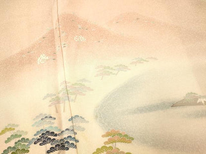 平和屋着物■訪問着　風景文　暈し染め　正絹　逸品　AABI5878fw
