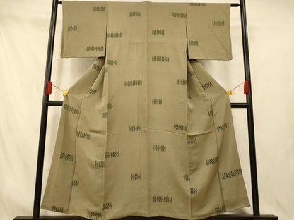 平和屋着物■上質な小紋　地紋起こし　幾何学文様　正絹　逸品　AABI5886fw