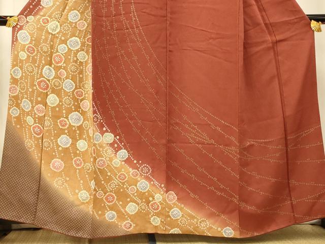 平和屋着物■訪問着　枝垂花文　暈し染め　正絹　逸品　AABI5887fw