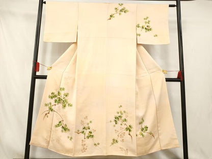 平和屋着物■訪問着　手描き　枝花文　金彩　正絹　逸品　AABI5889fw