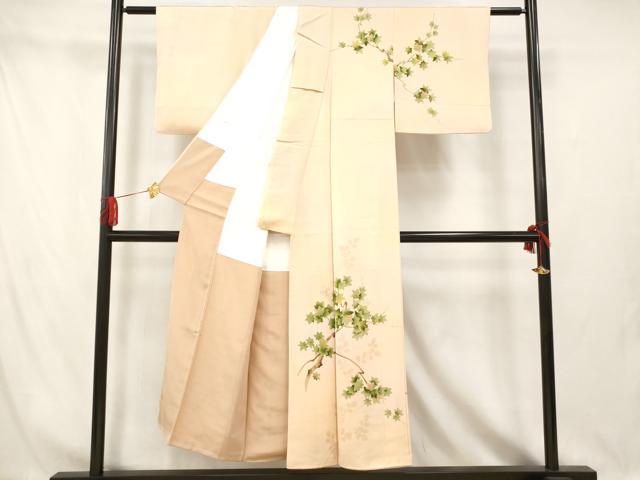 平和屋着物■訪問着　手描き　枝花文　金彩　正絹　逸品　AABI5889fw