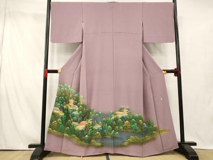 平和屋着物■豪華色留袖　作家物　手描き　風景文　暈し染め　金彩　正絹　逸品　AABI5890fw