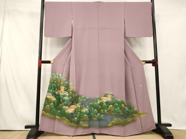 平和屋着物■豪華色留袖　作家物　手描き　風景文　暈し染め　金彩　正絹　逸品　AABI5890fw