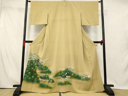 平和屋着物■豪華色留袖　作家物　手描き　風景文　暈し染め　金彩　正絹　逸品　AABI5891fw