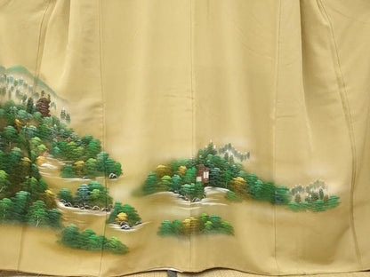 平和屋着物■豪華色留袖　作家物　手描き　風景文　暈し染め　金彩　正絹　逸品　AABI5891fw