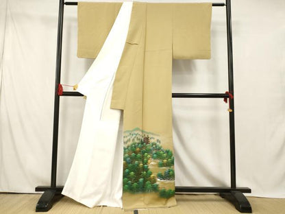平和屋着物■豪華色留袖　作家物　手描き　風景文　暈し染め　金彩　正絹　逸品　AABI5891fw