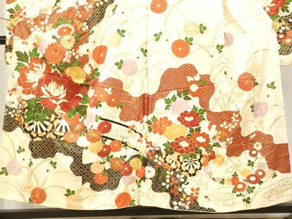 平和屋着物■豪華振袖　駒刺繍　花車道長文　金彩　正絹　逸品　AABI5892fw
