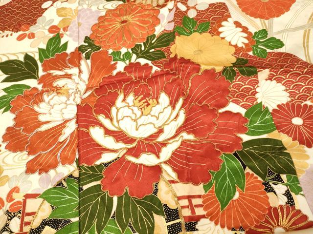平和屋着物■豪華振袖　駒刺繍　花車道長文　金彩　正絹　逸品　AABI5892fw