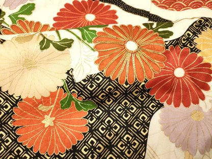 平和屋着物■豪華振袖　駒刺繍　花車道長文　金彩　正絹　逸品　AABI5892fw