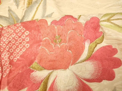 平和屋着物■豪華振袖　駒刺繍　絞り　雲取り牡丹文　金糸　正絹　逸品　AABI5894fw