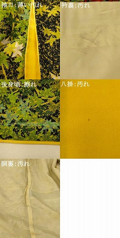 平和屋着物■上質な小紋　楓文　黒地　正絹　逸品　AABI5898fw