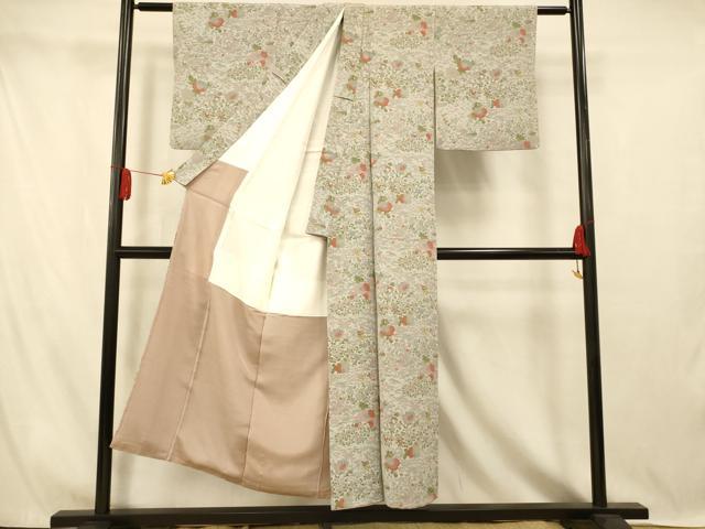 平和屋着物■上質な小紋　草花文　正絹　逸品　AABI5900fw