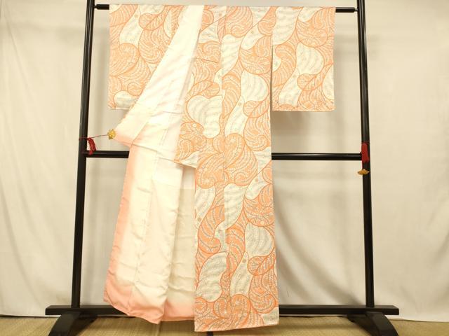 平和屋着物■上質な小紋　枝花文　正絹　逸品　未使用　AABI5901fw