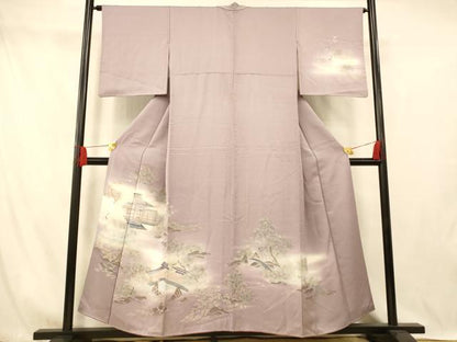 平和屋着物■訪問着　風景文　暈し染め　金彩　正絹　逸品　AABI5904fw