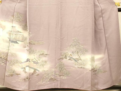 平和屋着物■訪問着　風景文　暈し染め　金彩　正絹　逸品　AABI5904fw