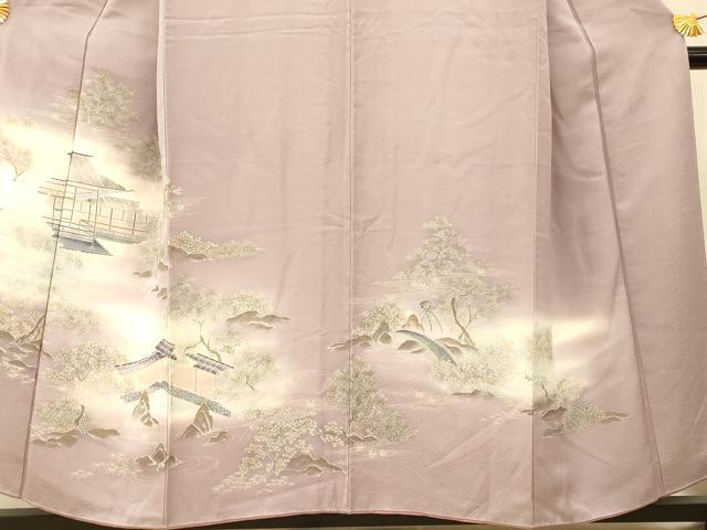 平和屋着物■訪問着　風景文　暈し染め　金彩　正絹　逸品　AABI5904fw