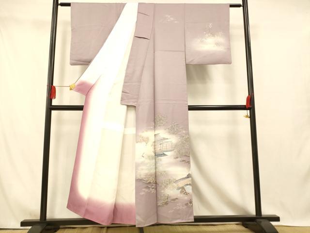 平和屋着物■訪問着　風景文　暈し染め　金彩　正絹　逸品　AABI5904fw