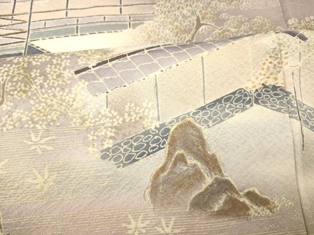 平和屋着物■訪問着　風景文　暈し染め　金彩　正絹　逸品　AABI5904fw