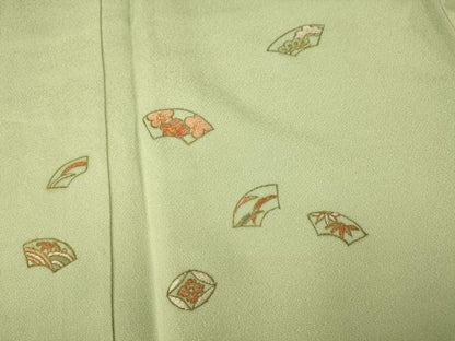 平和屋着物■訪問着　刺繍　地紙松竹梅　金糸　金彩　正絹　逸品　AABI5907fw