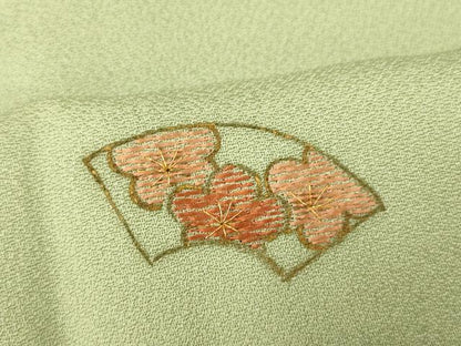 平和屋着物■訪問着　刺繍　地紙松竹梅　金糸　金彩　正絹　逸品　AABI5907fw